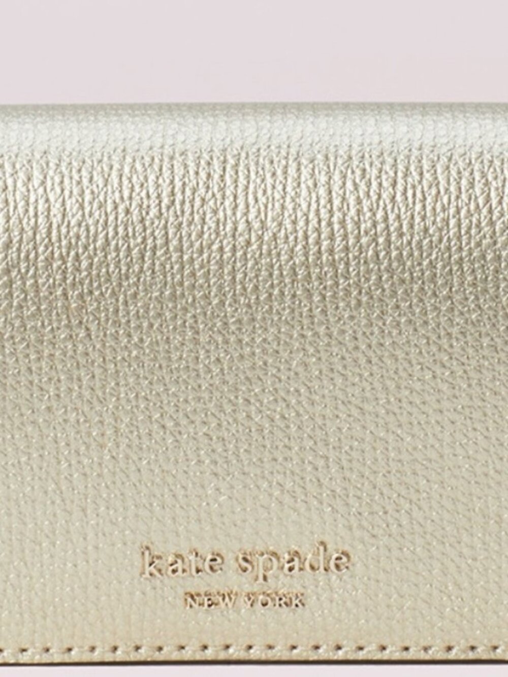 NWT~KATE SPADE~Sylvia Mini Wallet with key ring, Metallic Pale Gold - Picture 5 of 9